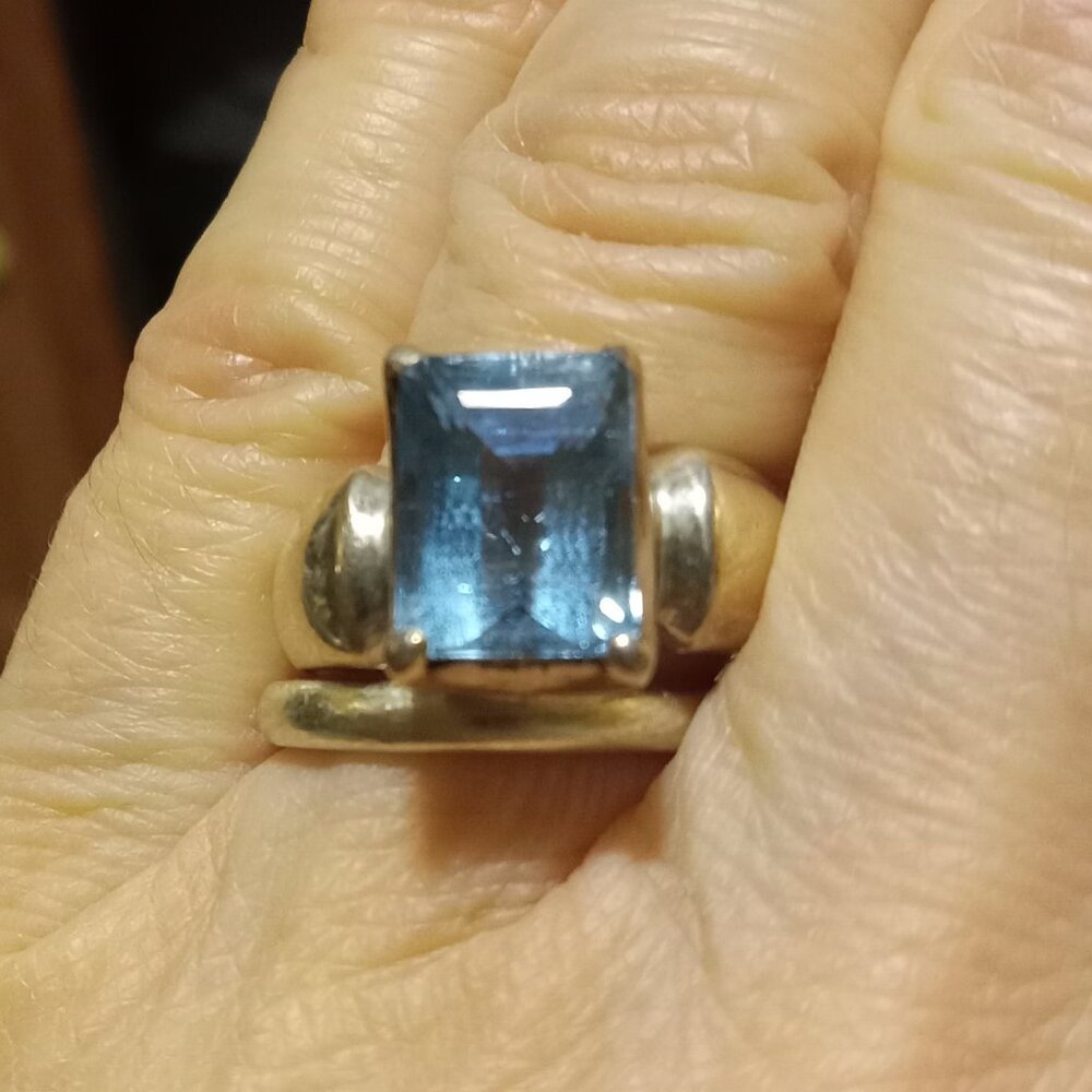Gorgeous Blue Topaz Ring in 925